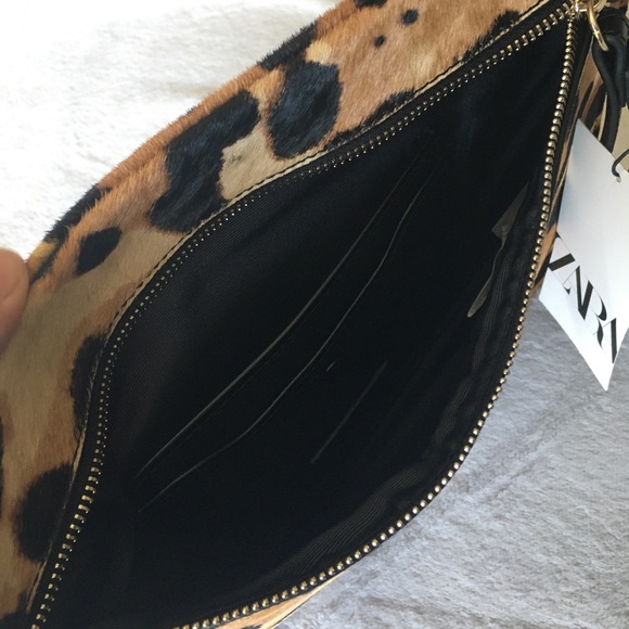 Leopard Suede/Leather Zara Clutch - Picture 3 of 3